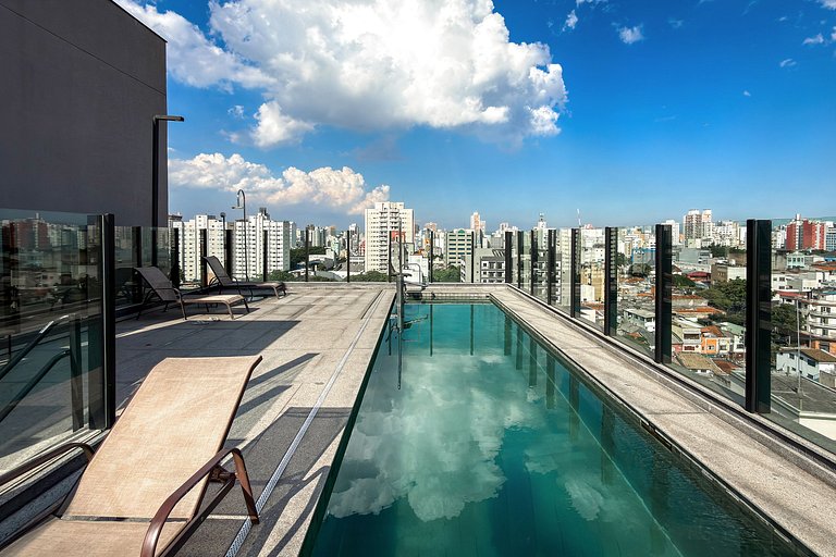 Studio Bela Vista | Varanda, Piscina e Vista