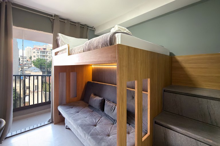 Studio Bela Vista | Varanda, Piscina e Vista