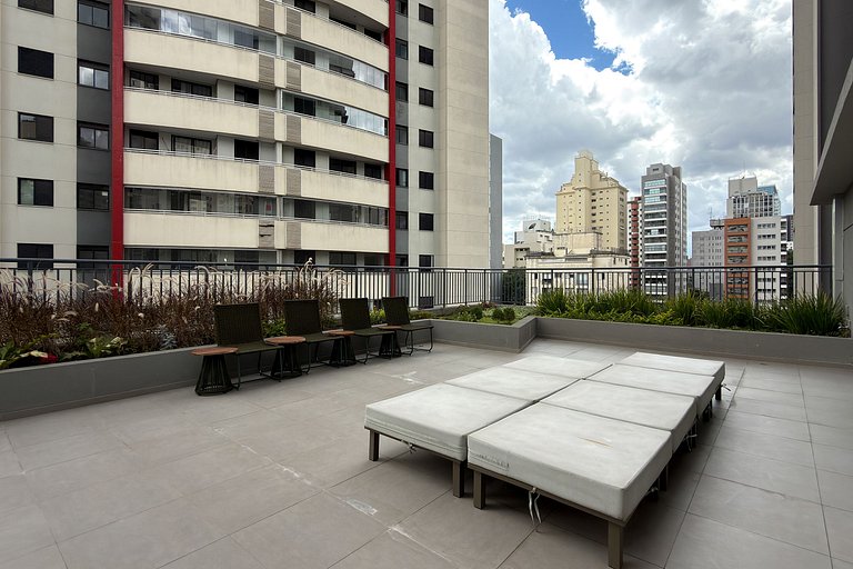 Studio elegante no coração de Campo Belo