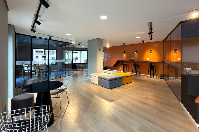 Studio elegante no coração de Campo Belo