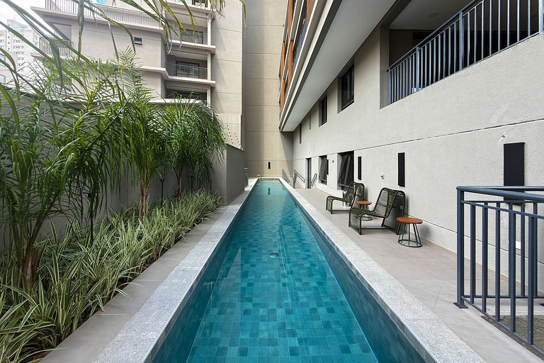 Studio elegante no coração de Campo Belo