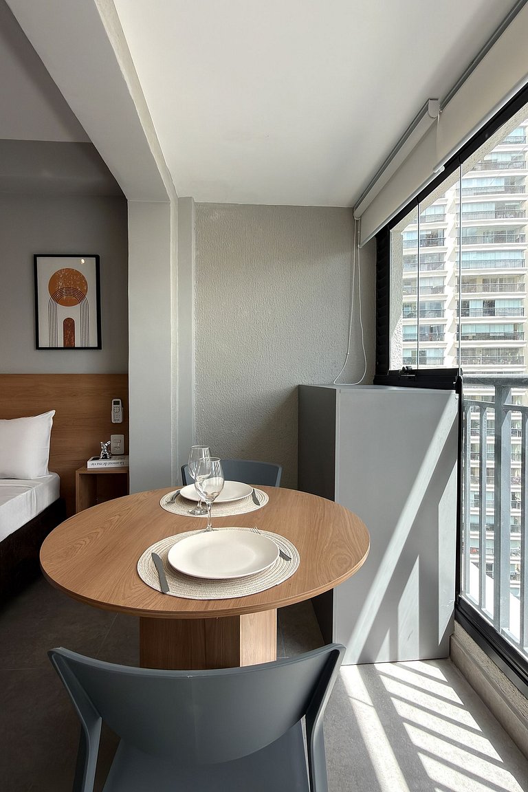 Studio elegante no coração de Campo Belo