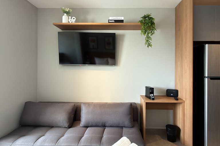 Studio elegante no coração de Campo Belo