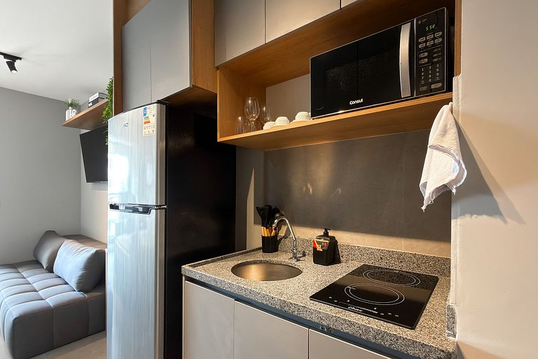 Studio elegante no coração de Campo Belo