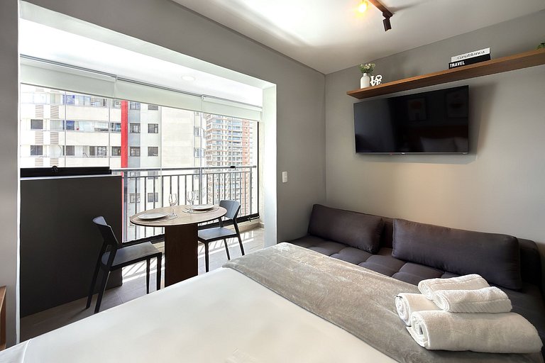 Studio elegante no coração de Campo Belo