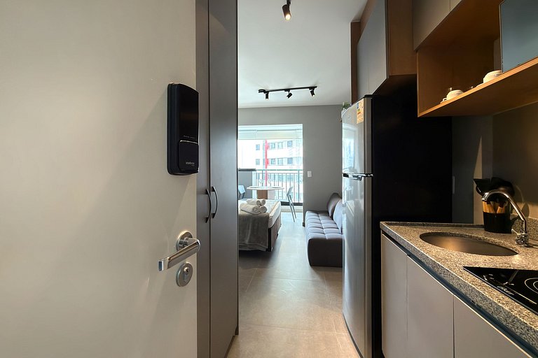 Studio elegante no coração de Campo Belo