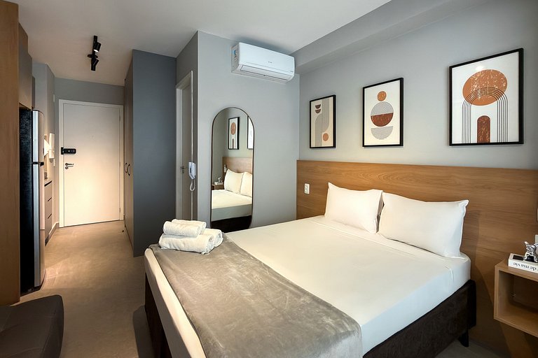 Studio elegante no coração de Campo Belo