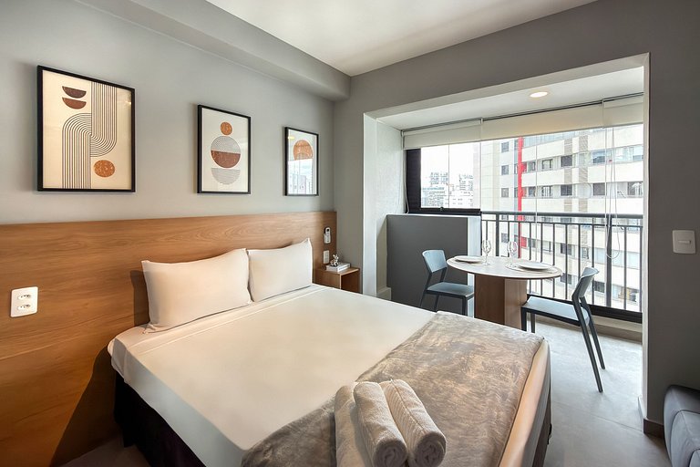 Studio elegante no coração de Campo Belo